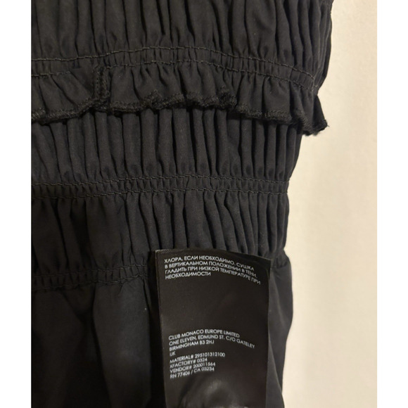 Club Monaco Dress Large Black Long Maxi Aline New Cotton - Picture 9 of 9